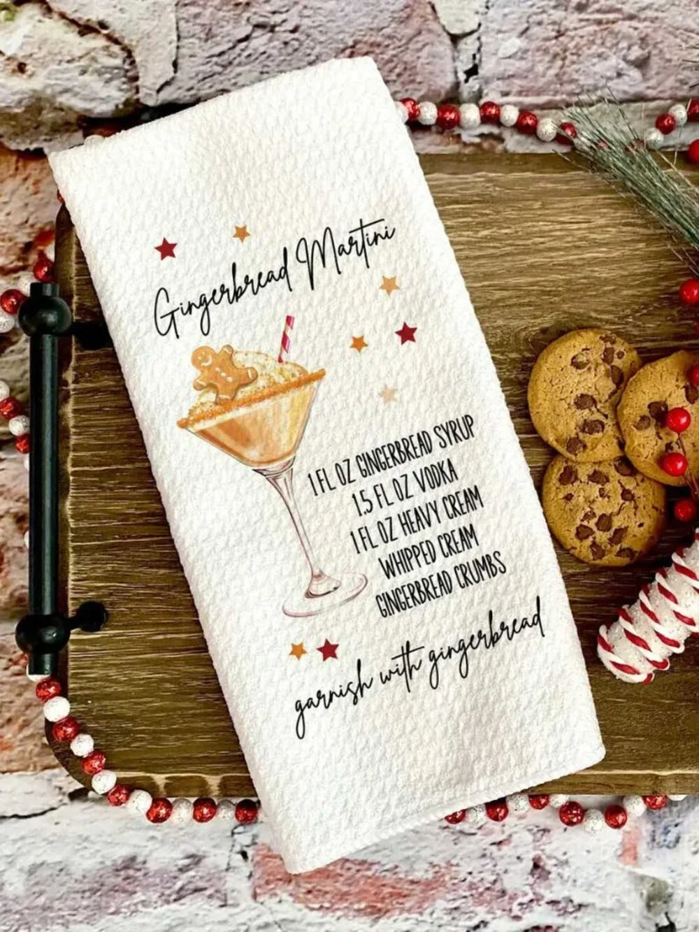 Gingerbread Martini Novelty Hand Towel